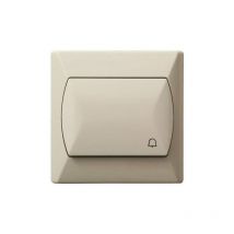 Simple Big Button Basic Reactive Push Release Door Bell Switch Plate Beige