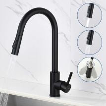 Lonheo - Grifo de Cocina Extensible Giratorio a 360o, Mezclador de Fregadero de Alta Preción con 2 modos de salida de agua, Grifo Cocina con ducha