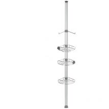 Simplehuman - Accessoires de salle de bains - Barre d'angle avec étagères réglables, inox BT1062
