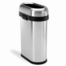 Poubelle ouverte inox 50L – Cuisine – Dimensions 272 x 695 x 463 mm – Anti-traces de doigts – SIMPLEHUMAN