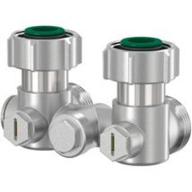 Einrohr-Hahnblock exclusiv mit 3/4' Eurokonus mit Konusteilen Eckform F10007 - Simplex