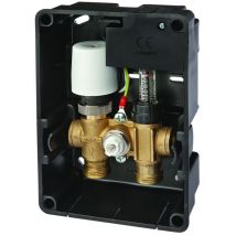 Flamco rtl-th Basic Kombibox ohne Raumtemperaturregler g 3/4' Außengewinde Eurokonus, Messing, Kunststoff Blende, Weiß