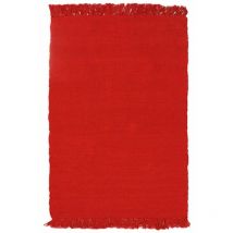 Thedecofactory - simply coton - Tapis 100% coton rouge 50x80
