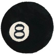 Simulation Tapis Boules, Coussin de Chaise Doux touffeté Rond, Tapis de décoration de Tapis Noir Tapis de Cercle Noir pour décorations