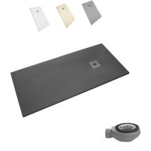 Sindesliz - Plato Ducha antideslizante stone grafito. Carga Mineral - Extraplano 100x90. Garantía 3 años.