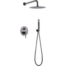 Imex – Unterputz-Einhand-Brausebatterie MONZA – 2-Wege-Mischerkörper – Ø25 mm Brausekopf – Elegante schwarze Oberfläche