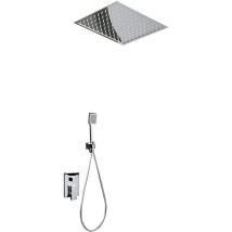 Unterputz-Duschsystem GALES – 2-Wege-Armatur – Kopfbrause 30x30 – Einhebelkartusche 35mm – Chrom – GTG008