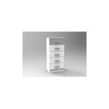 Sinfonier 5 cajones Oviedo acabado en blanco-plata, 46cm(Ancho) 33cm(Fondo) 108cm(Alto