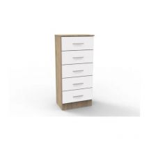 Impt-home-design - Sinfonier 5 cajones Oviedo acabado en cambrian-blanco, 46cm(Ancho) 33cm(Fondo) 108cm(Alto