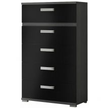 Fanmuebles - Sinfonier 5 Tiroirs Frêne Magique Noir 60 x 109,4 x 39,6 cm