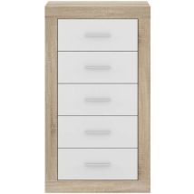 Homely - Sinfonier de 5 cajones coimbra color cambrian/blanco, cambrian/antracita y pina/trufle 60x106,3x39,6 cm cambrian/blanco