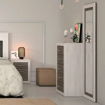 Fanmuebles - Sinfonier Laura 5 tiroirs 60 x 106,5 x 39,6 cm Couleur: pin andersen - gris