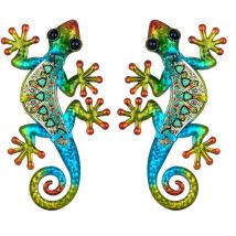 Signes Grimalt Mur de la figure animale Adorno Figure Lizards 2 unités Green Garden 11x21x1cm 24982