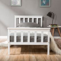 3ft Bed Single 90x190cm Bed Frame Wooden Bed White