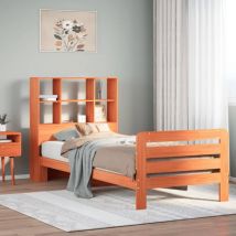 Single Bed,Adult bed,Bed Frame without Mattress Wax Brown 75x190 cm Small Single Solid Wood Pine VSVS337569