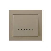Ospel - Single Big Button Indoor Light Switch Click Wall Plate Beige with Light