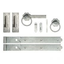 Cannock Gates - 18 Inch Single Gate Fittings Set Hook & Band Hinge, Latch - Galvanised