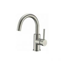 Fuhuida Trading - Single Hole Sink Faucet, Small Pre-Wet Brushed Nickel Camper Van Faucet Mini Toilet Bath, Utility Outdoor Faucet