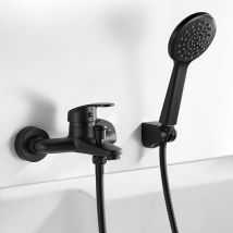 Ibuyke - Single-Lever Bath Shower Mixer Tap with Shower Head and Shower Hose Black Avec douche