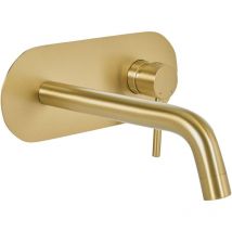 Beliani - Single Lever Wall Mounted Basin Brass Mixer Tap Gold Guaiba