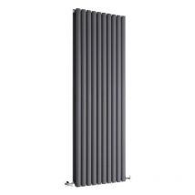 Double Tall Vertical Oval Panel Radiator Anthracite 1800mm High 590mm Wide