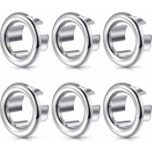Er-siice - Sink Overflow Ring Round Sink Hole Overflow Cover Basin Trim Overflow Drain Plug Cover Insert Hole Replacement Parts (6 Pieces)