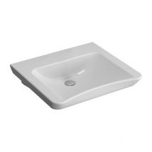 Vitra - Lavabo S20 600 x 545/510 mm sin orificio para grifería, sin orificio rebosadero blanco