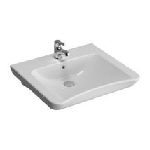Vitra - Lavabo S20 600 x 545/510 mm orificio central para grifería, con orificio rebosadero blanco
