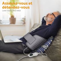 Sinnlein - Ceinture Lombaire Chauffante Gris Ceinture Thermique Electrique Contre le Mal de Dos & Sciatique 3 Niveaux de Température et Arrêt