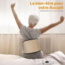 Sinnlein - Ceinture Lombaire Chauffante Beige Ceinture Thermique Electrique Contre le Mal de Dos & Sciatique 3 Niveaux de Température et Arrêt