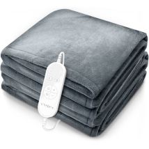 Sinnlein Couverture Chauffante Peluche 160 X 120 Cm Gris Clair Couverture Chauffante Avec Arrêt Automatique Couverture Douillette Fonction Minuterie 9
