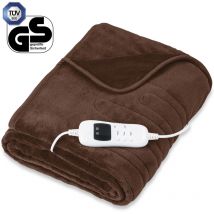 Chauffe matelas 180x130cm Marron Certifié tüv süd gs Arrêt Automatique Fonction Minuterie 9 Niveaux de Température - Sinnlein
