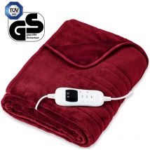 Sinnlein - Chauffe matelas 160 x120 cm Bordeaux Certifié tüv süd gs Arrêt Automatique Fonction Minuterie 9 Niveaux de Température