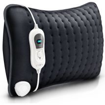 Sinnlein - Cojín Eléctrico Antracita con Relleno 100 w Almohadilla Térmica Espalda, Hombros y Cuello Almohada Eléctrica con 3 Niveles de Temperatura