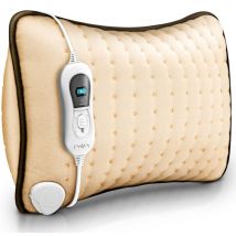 Sinnlein - Cojín Eléctrico Beige con Relleno 100 w Almohadilla Térmica Espalda, Hombros y Cuello Almohada Eléctrica con 3 Niveles de Temperatura y