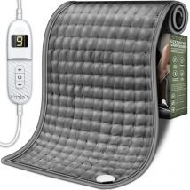 Sinnlein - Coussin Chauffant en Microfibre Polaire 30x60cm Très Confortable doux Arrêt Automatique 6 Niveaux de Température