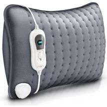 Sinnlein - Coussin Chauffante Gris avec Rembourrage 100W Coussin Thermique Electrique Contre le Mal de Dos, Epaule et Nuque 3 Niveaux de Température
