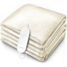 Heizdecke elektrisch 180x130cm Creme Wärmeunterbett xxl Heizmatte Abschaltautomatik - Sinnlein