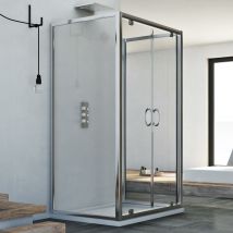 Duschkabine 3-seitig Klarglas h 185 mod. Sintesi Trio 2 Türen 75x120x75cm
