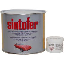 Sintofer 750 ml stucco grigio pasta per carrozzeria metalli auto con induritore