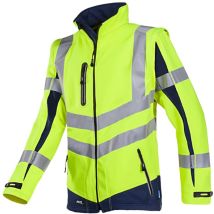 Sioen Sioen Warnschutz Softshelljacke Malden Mit Abnehmbaren Ärmeln Gr. L Leuchtgelb/marine