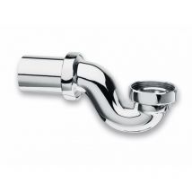 Sandri - Siphon baignoire horizontal en laiton chromé pour vidage apparent