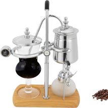 Gojoy - Siphon cafetière Vintage Argent infusé à la main cafetière théières, peut être utilisé pour L'extraction du café et pour infuser le thé 23.5