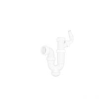 Siphon courbé extensible avec sortie lave-linge ou lave-vaisselle 1 1/2' Ø40mm en pvc blanc