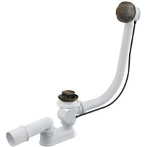 Alcadrain Garnitures de vidage - Kit vidange et trop-plein baignoire, longueur 1200 mm, bronze antique A55ANTIC-120