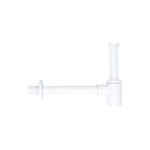 Siphon de bouteille de bassin design en acier inoxydable blanc, DN32 (1 1/4') x 32mm