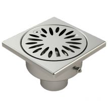 Limatec - Siphon de cour en inox 100x100, diamètre de sortie 40mm.