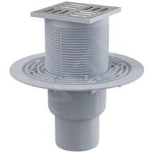 Alt - Alcadrain Douchegoten - Siphon De Sol 11x11 Cm, Diamètre 5/8 Cm, Bouchon Anti-odeur Combiné Smart, Acier Inoxydable/plastique Apv2321
