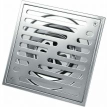 Drain de Plancher Carré Acier Inoxydable Anti-Odeur Salle de Bains Porte de Vidage Drainer de Douche Grand Calibre(150 150mm)