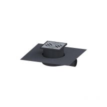 Alternative Haustechnik - Siphon de sol 'Der Ultraflache 54' dn 50 horizontal, grille à fentes, bride d'étanchéité